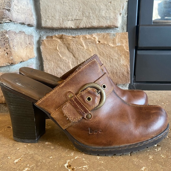 boc Shoes - BOC Brown Leather Mules Women Sz 9